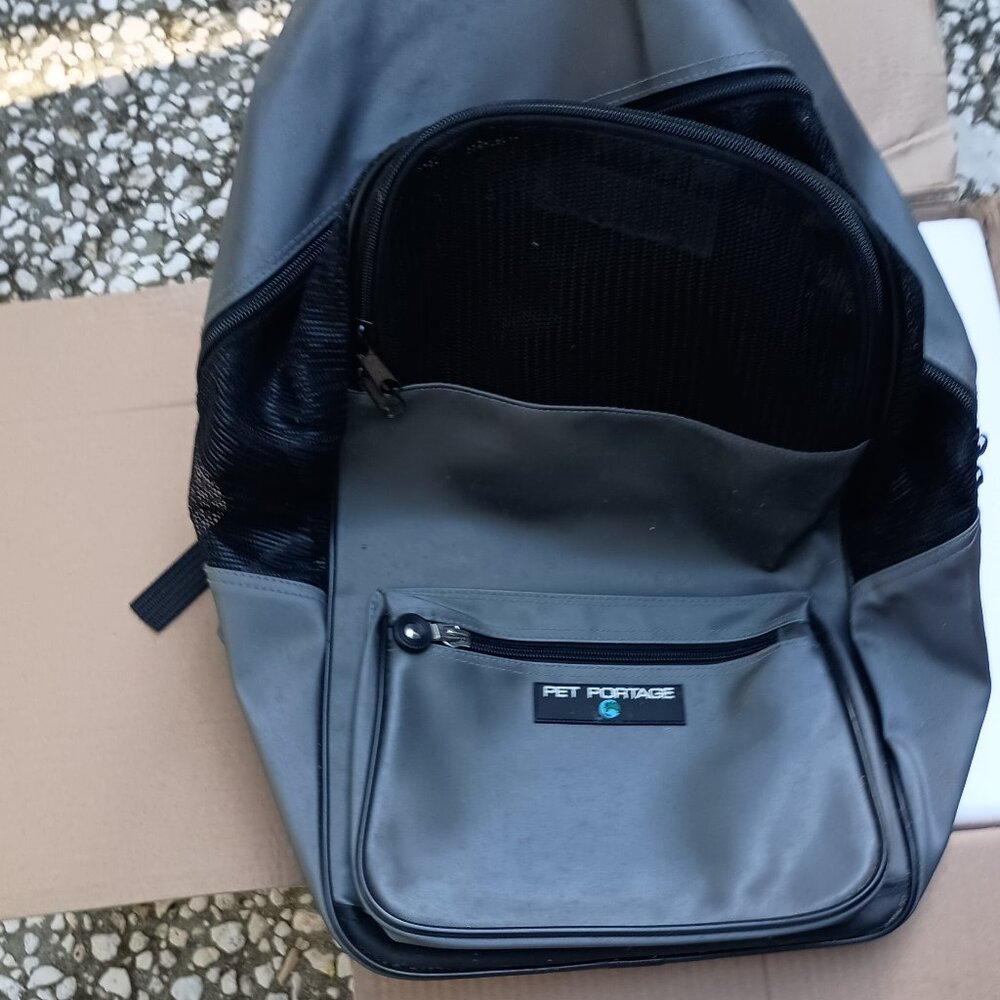 Pet Portage Grey Satin Pet Backpack